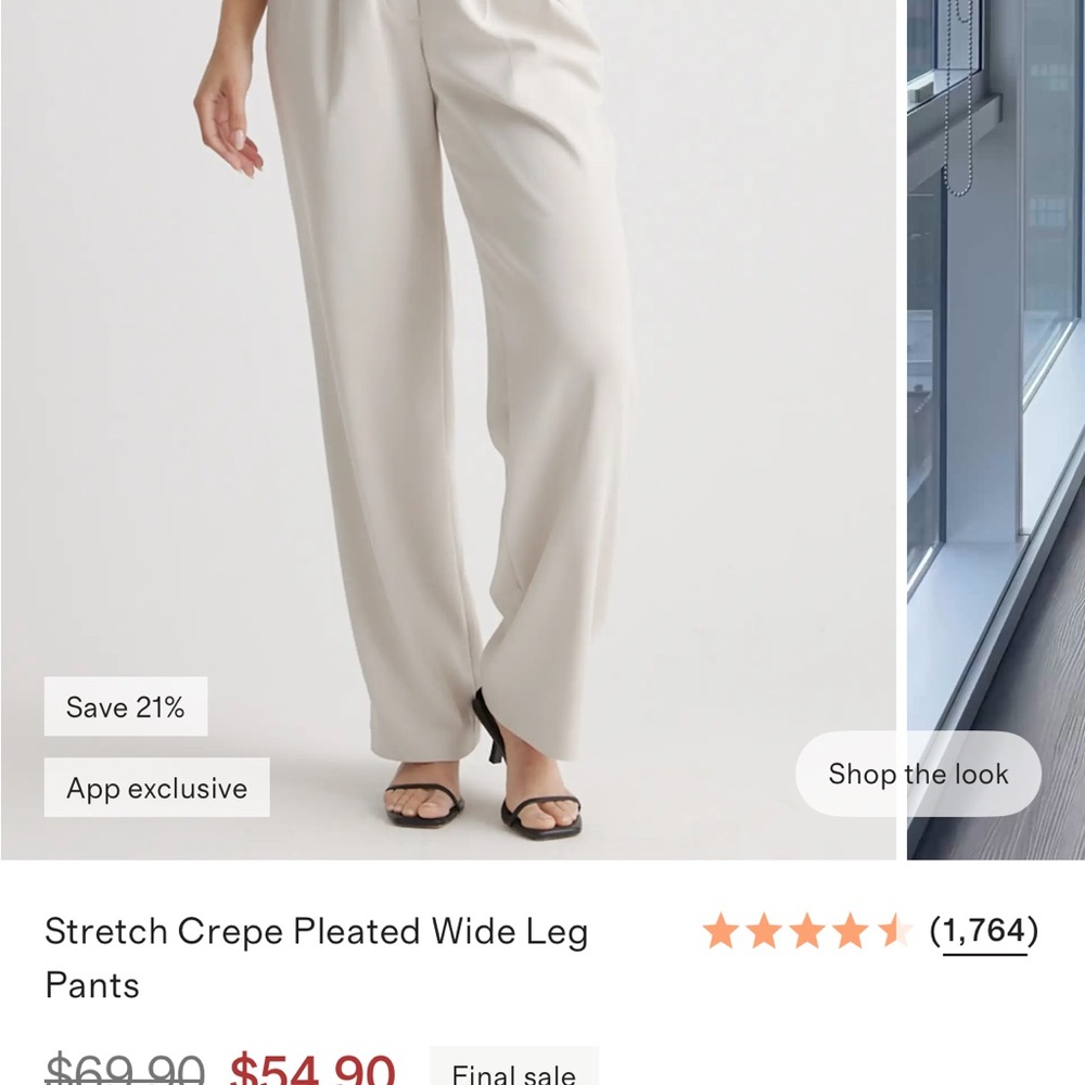 BRAND NEW- Quince Cream Stretch Crepe Pants